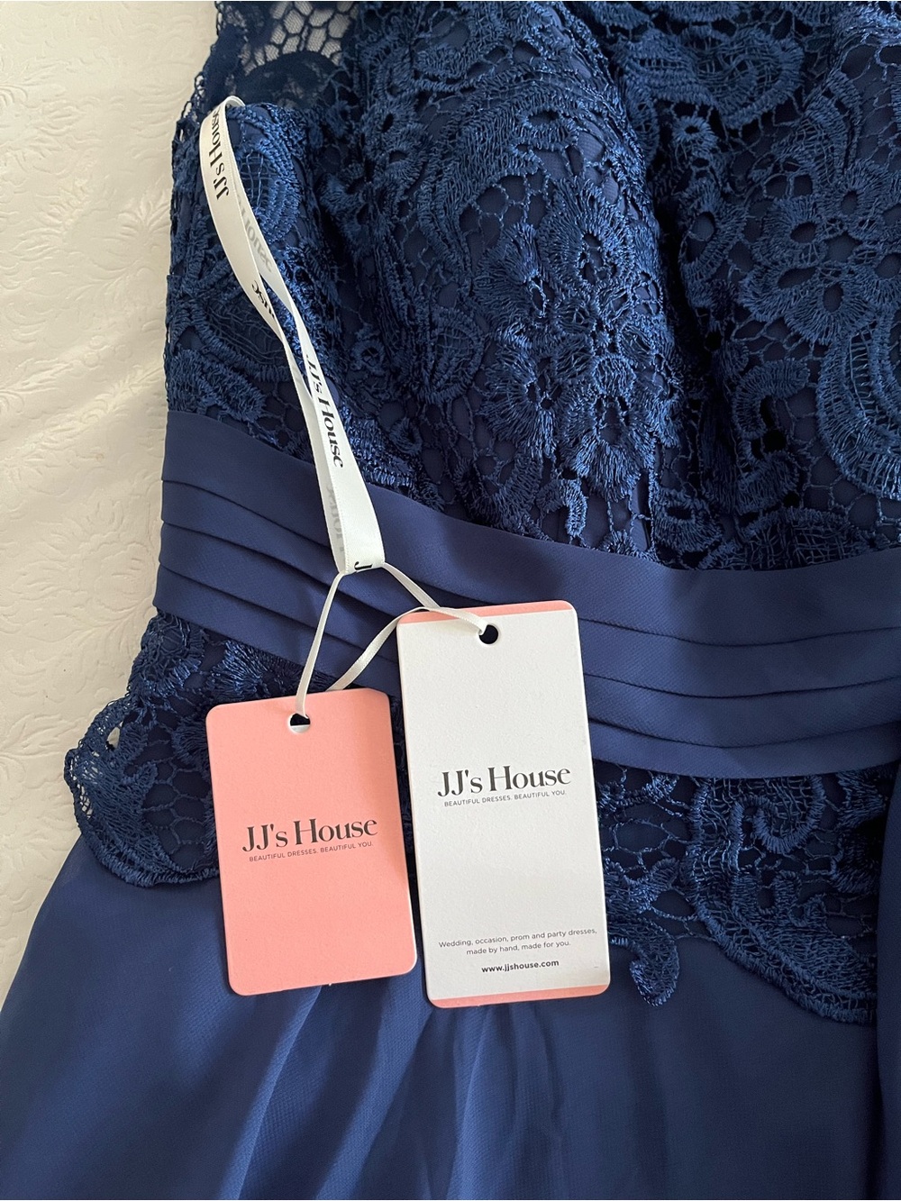 NWT JJ’s House Blue Corinne Lace Chiffon Dress Size 14